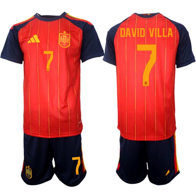 Men 2026 World Cup National Team Spain home red #7 Soccer Jersey->spain jersey->Soccer Country Jersey